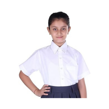 hlaf-sleeves white shirt for girls school uniform by uniform creation