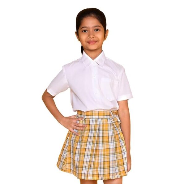 White School Uniform Half Sleeve Shirt For Girl's